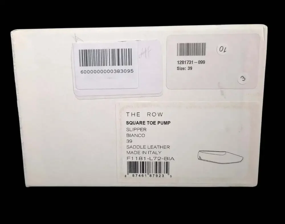 The Row Square Toe Pump US 9 EU 39 Off White Leather Flat Ballet Slipper $990